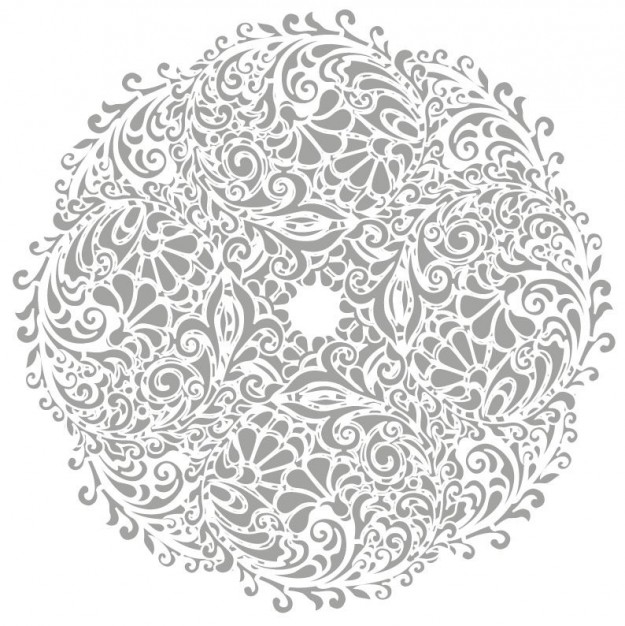 Floral round background Tattoo logo vector