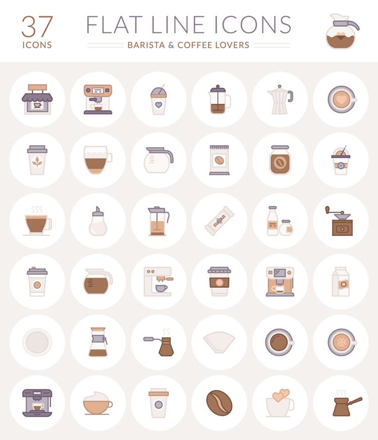 Coffee Flat Icon logo vector