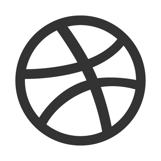 Dribbble ball mark logo vector