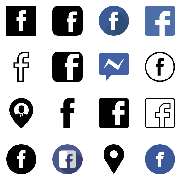 50 Facebook icons logo vector