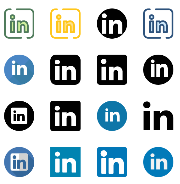 20 LinkedIn icons logo vector