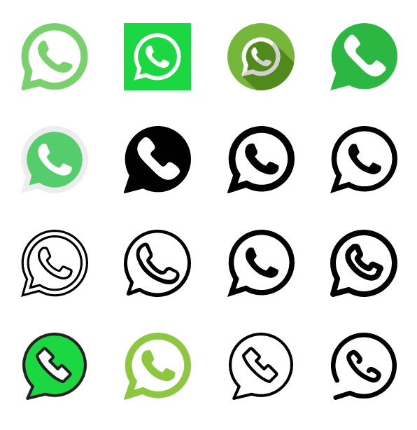 40 WhatsApp icons logo vector
